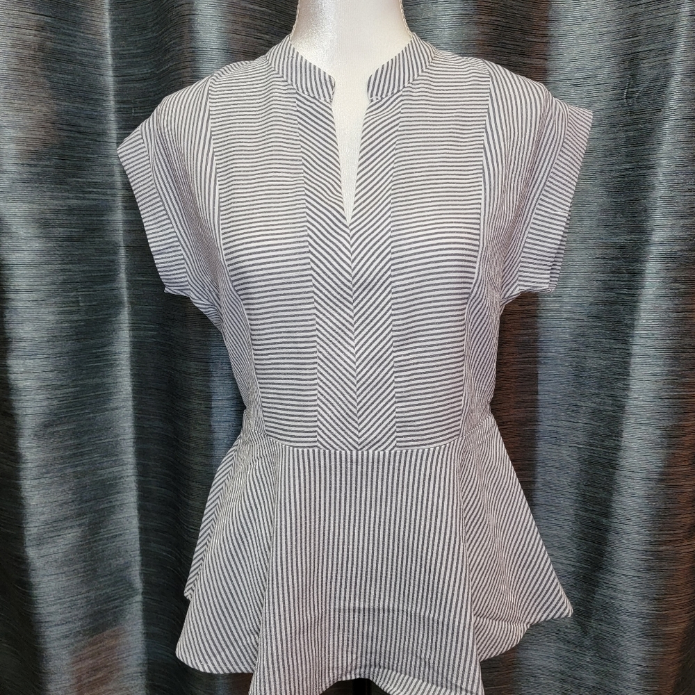 Striped Sleeveless Woman Blouse
